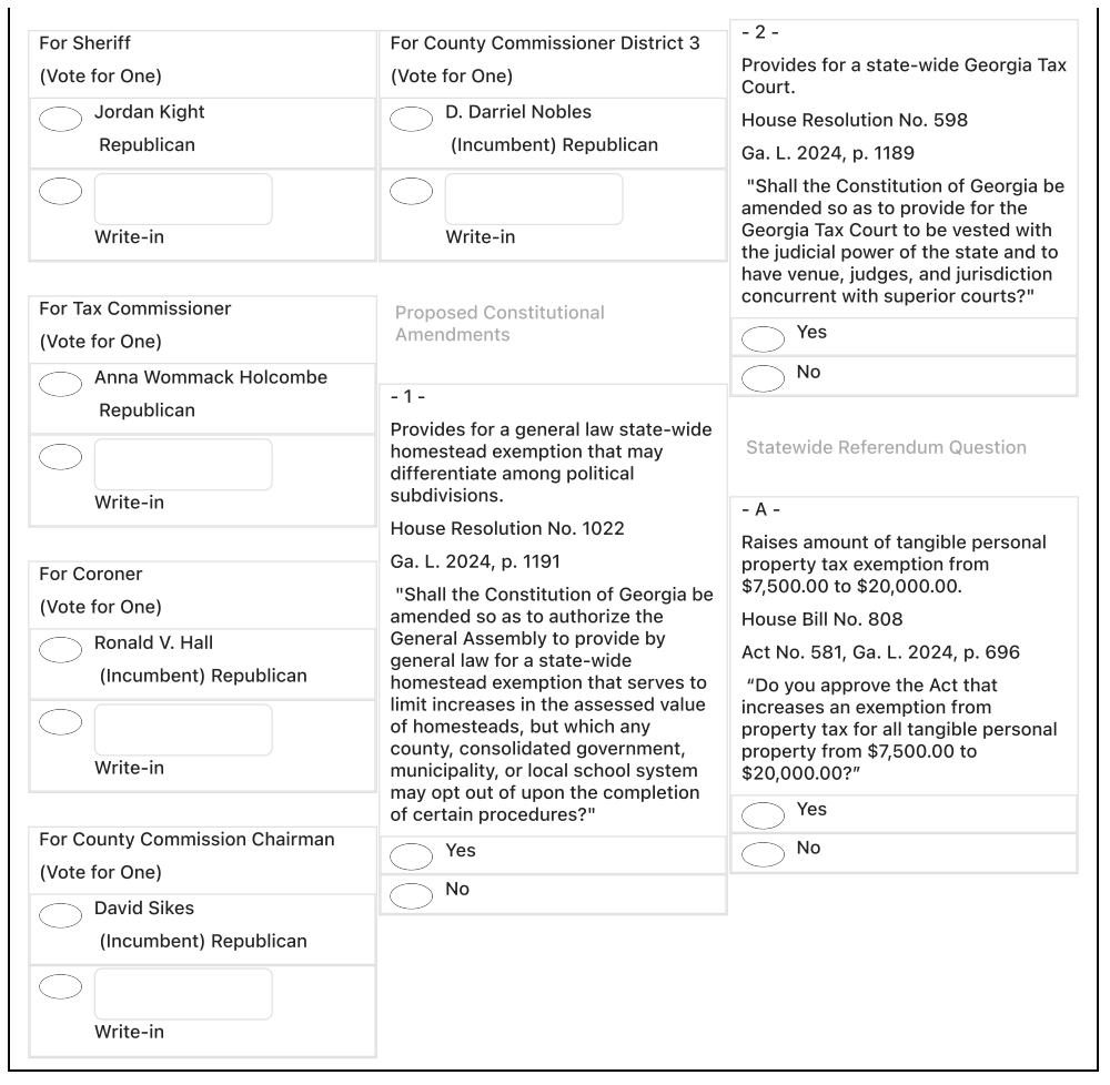 2024 Ballot Questions for Representative Leesa Hagan